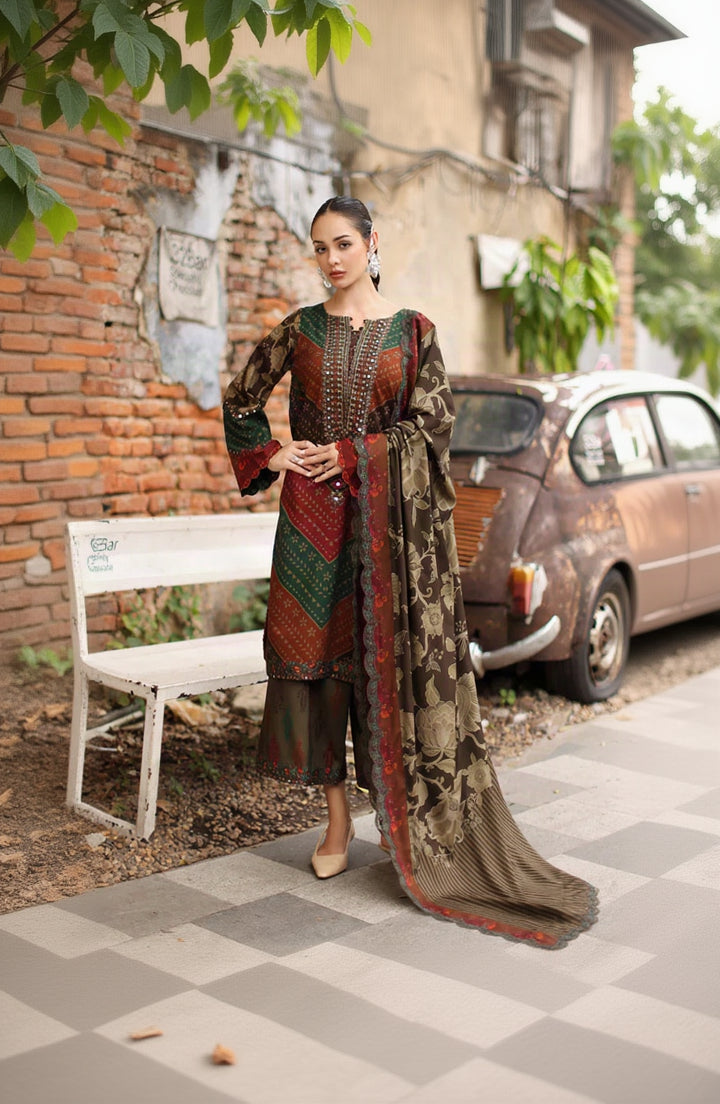 RP1270 Charizma - Winter 3PC Karandi Digital Print Dress