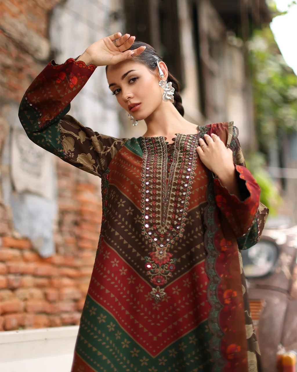 RP1270 Charizma - Winter 3PC Karandi Digital Print Dress