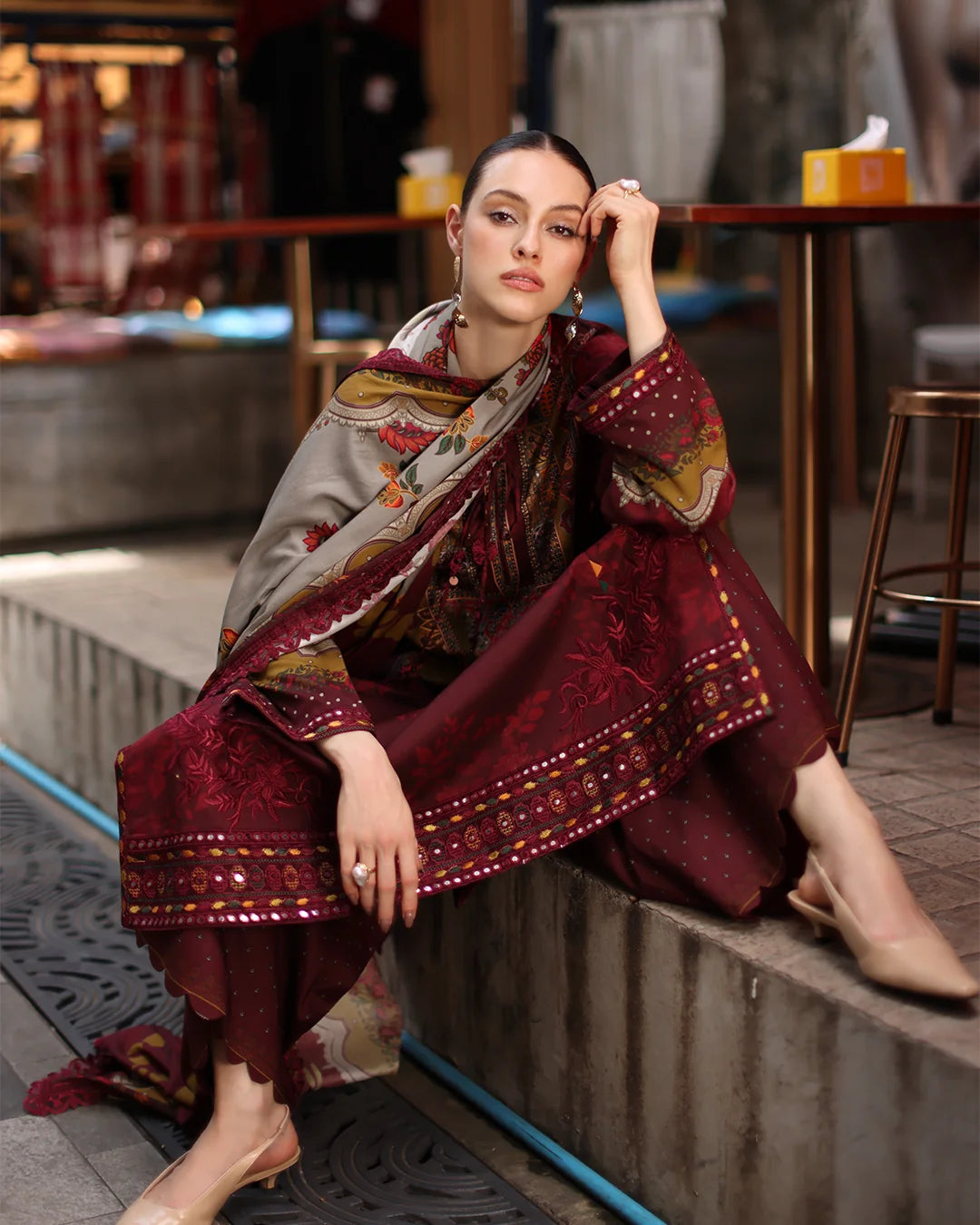 RP1271 Charizma - Winter 3PC Karandi Digital Print Dress