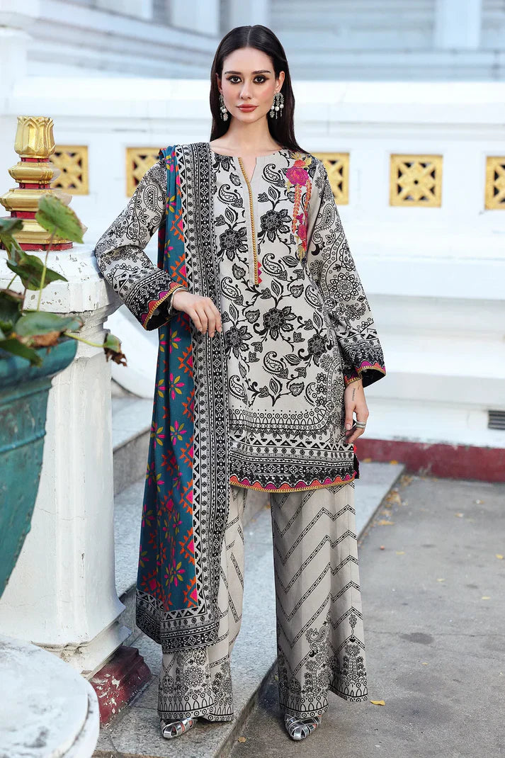 RP33115Charizma - Winter 3PC Karandi Digital Print Dress