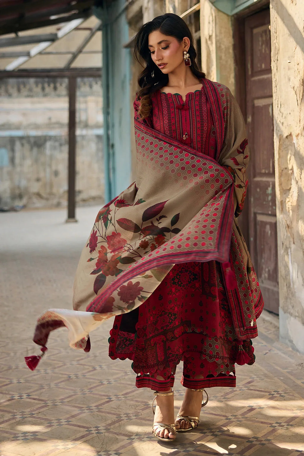 RP33135- Charizma - Winter 3PC Karandi Digital Print Dress