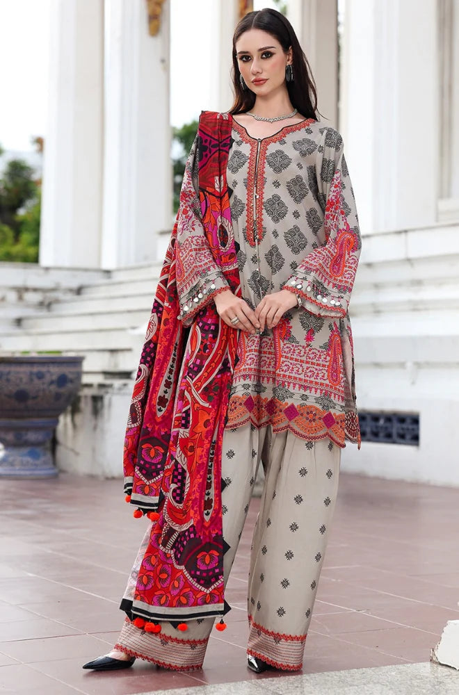 RP33400-Charizma - Winter 3PC Karandi Digital Print Dress