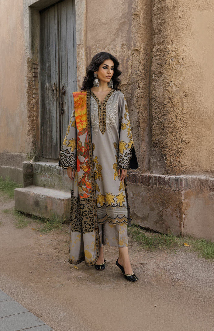 RP33420-Charizma - Winter 3PC Karandi Digital Print Dress