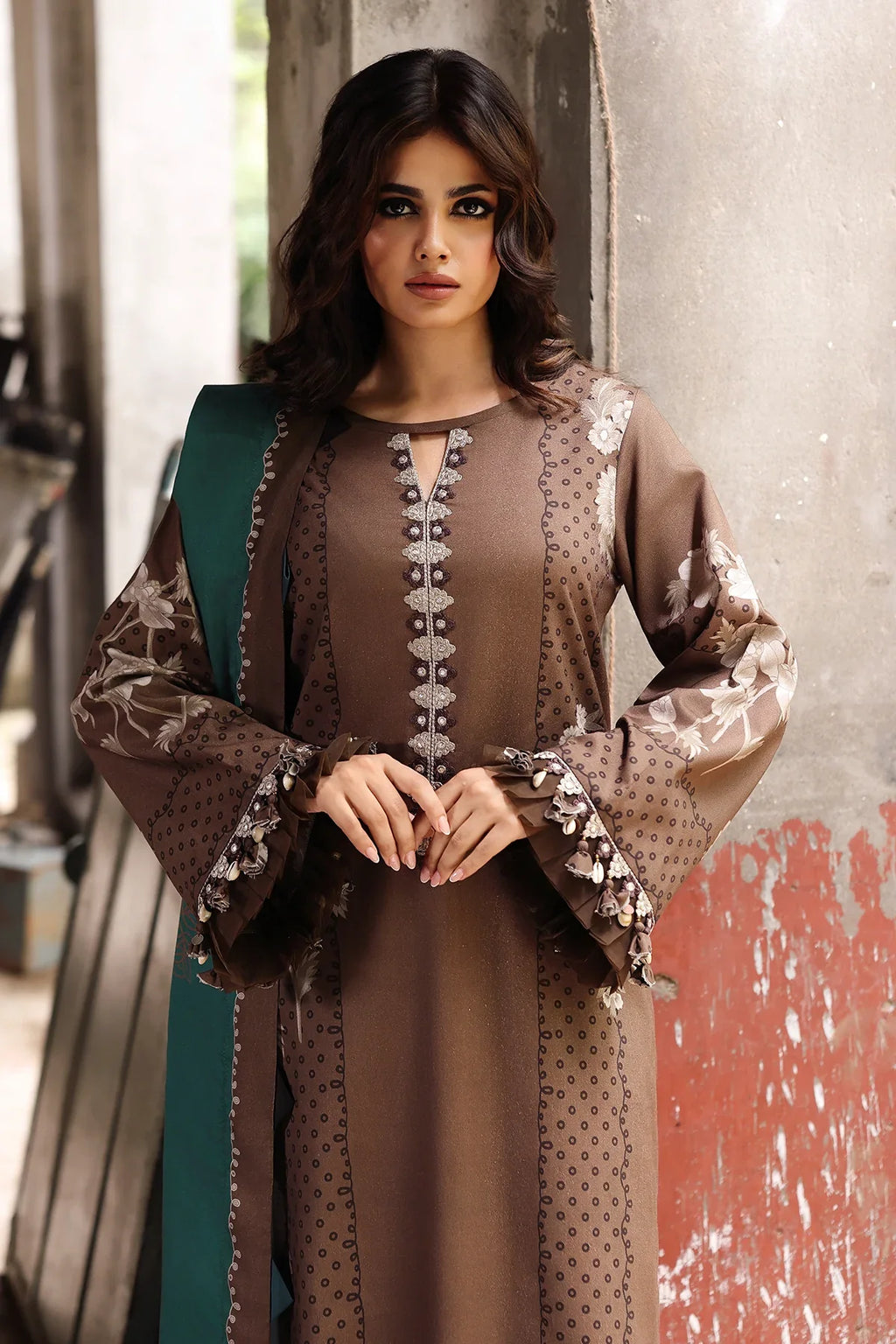 RP33422Charizma - Winter 3PC Karandi Digital Print Dress