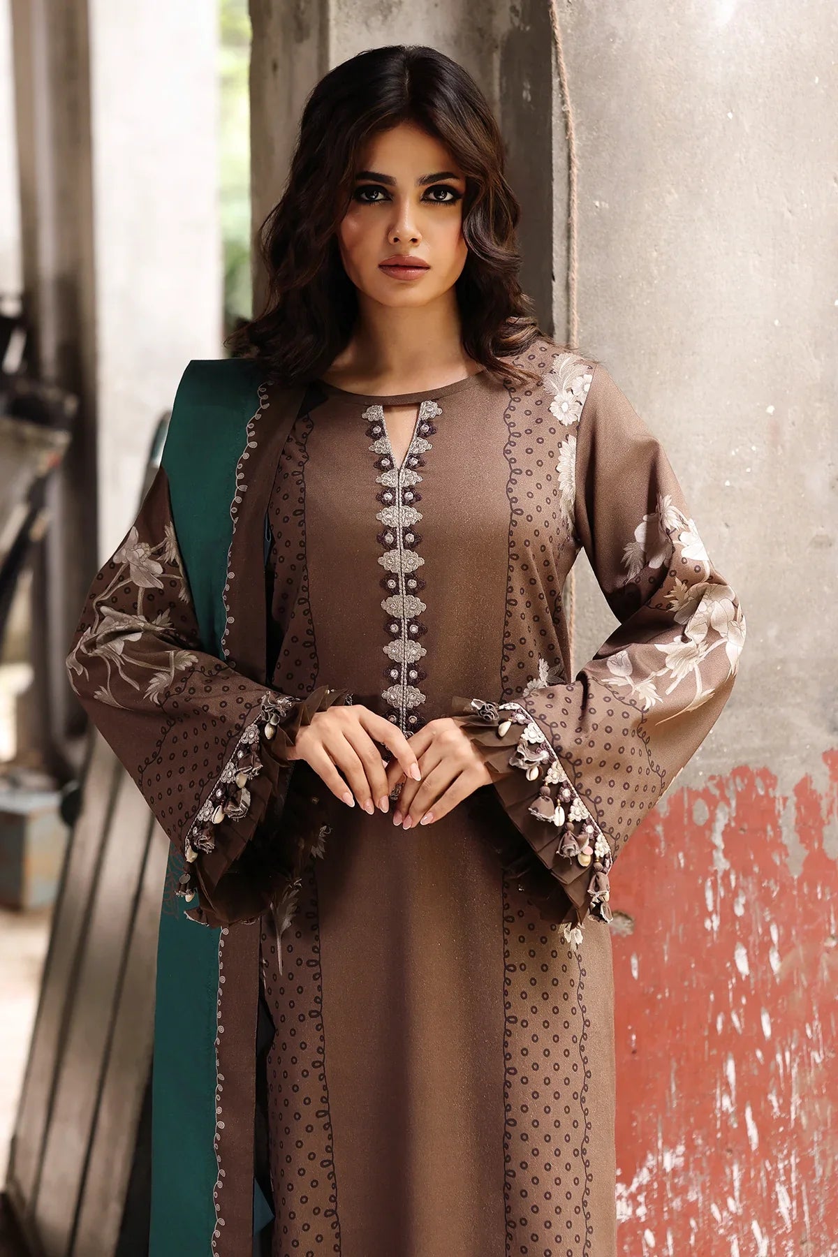 RP33422Charizma - Winter 3PC Karandi Digital Print Dress