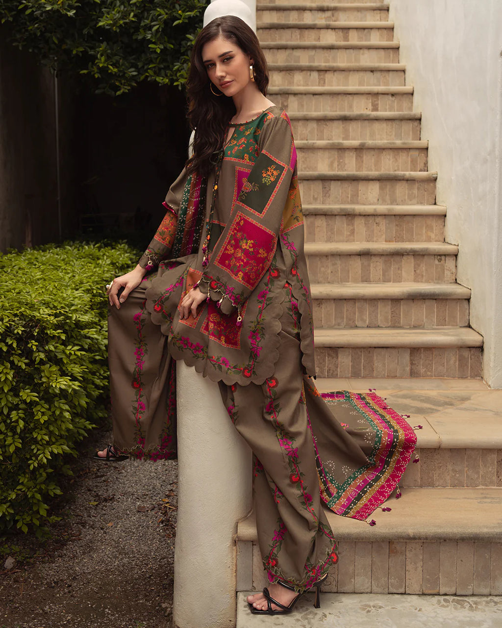 RP3387- Charizma - Winter 3PC Karandi Digital Print Dress