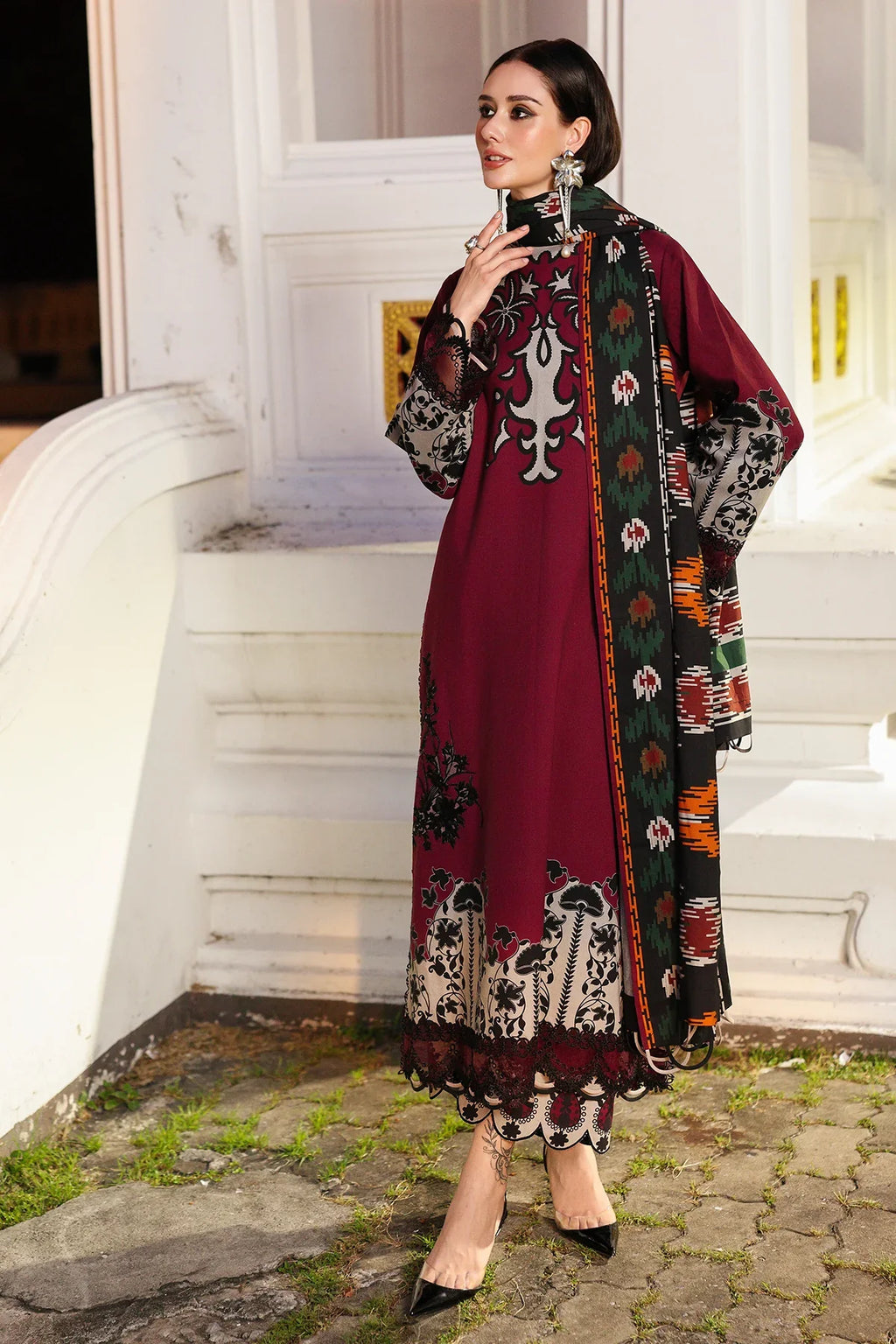 RP3388 - Charizma - Winter 3PC Karandi Digital Print Dress