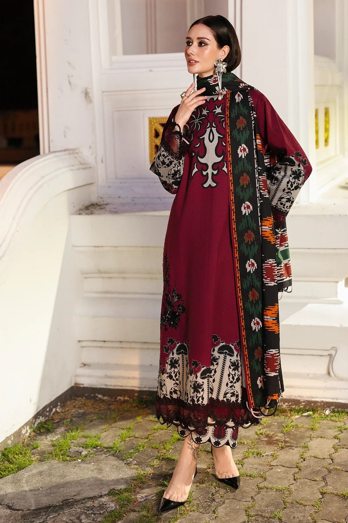 RP3388 - Charizma - Winter 3PC Karandi Digital Print Dress
