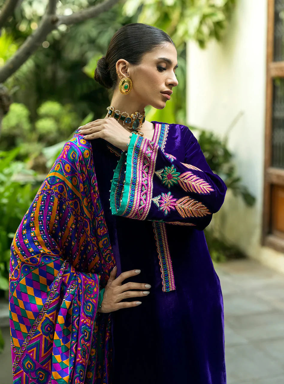RP2016 -Charizma Embroidered Velvet 3piece suit