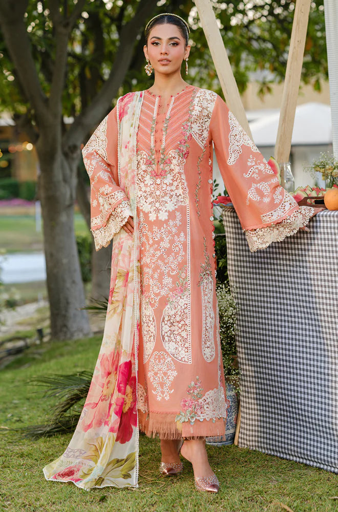 RP1126-Elaf - Summer 3PC Lawn Chikenkari Embroidered Shirt