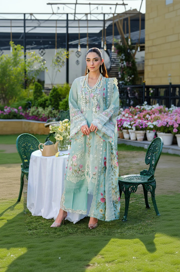 RP1137Elaf - Summer 3PC Lawn Chikenkari Embroidered Shirt