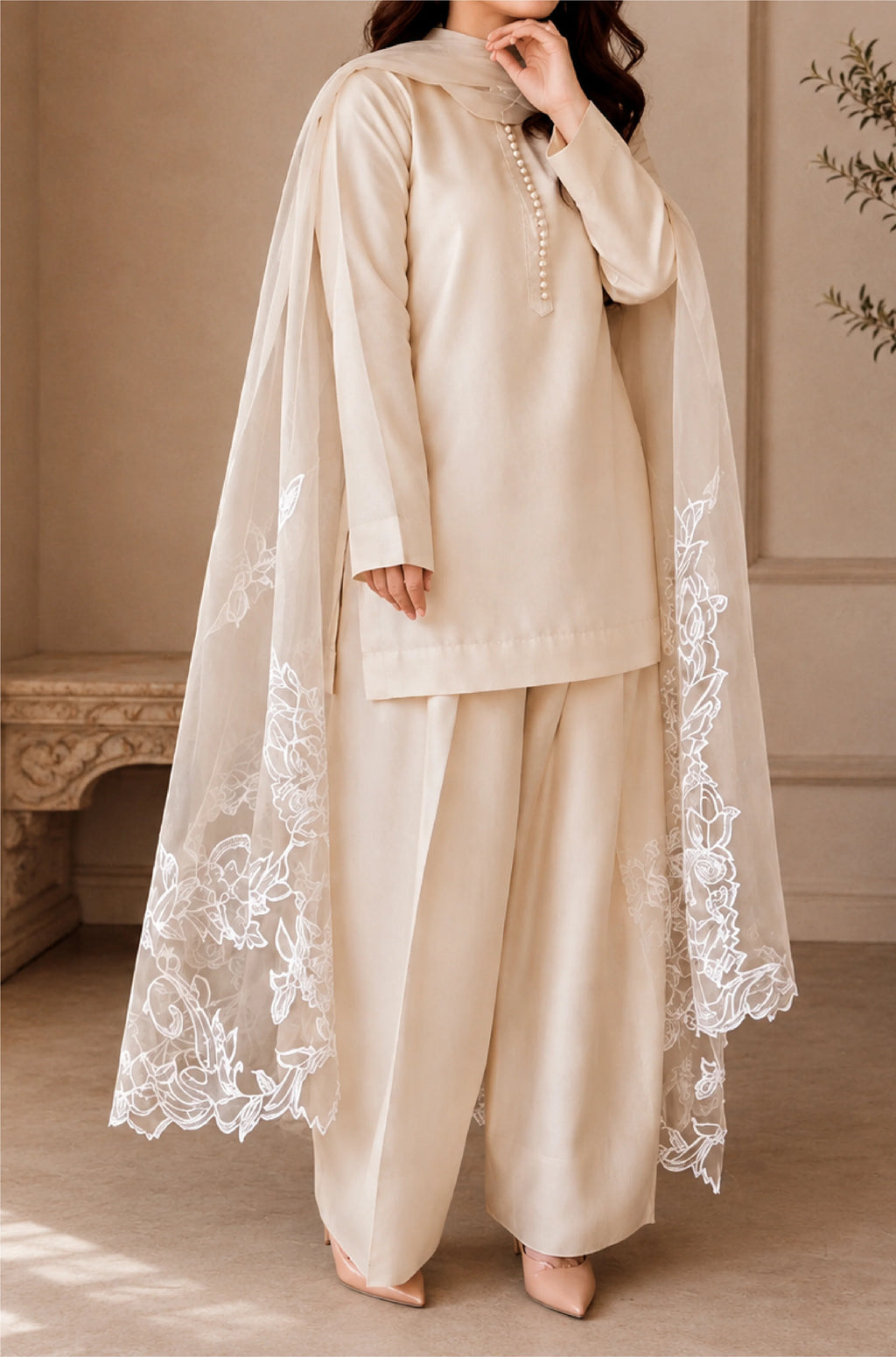 Rp1258 Embroidered 3 Piece Unstitched Lawn Suit
