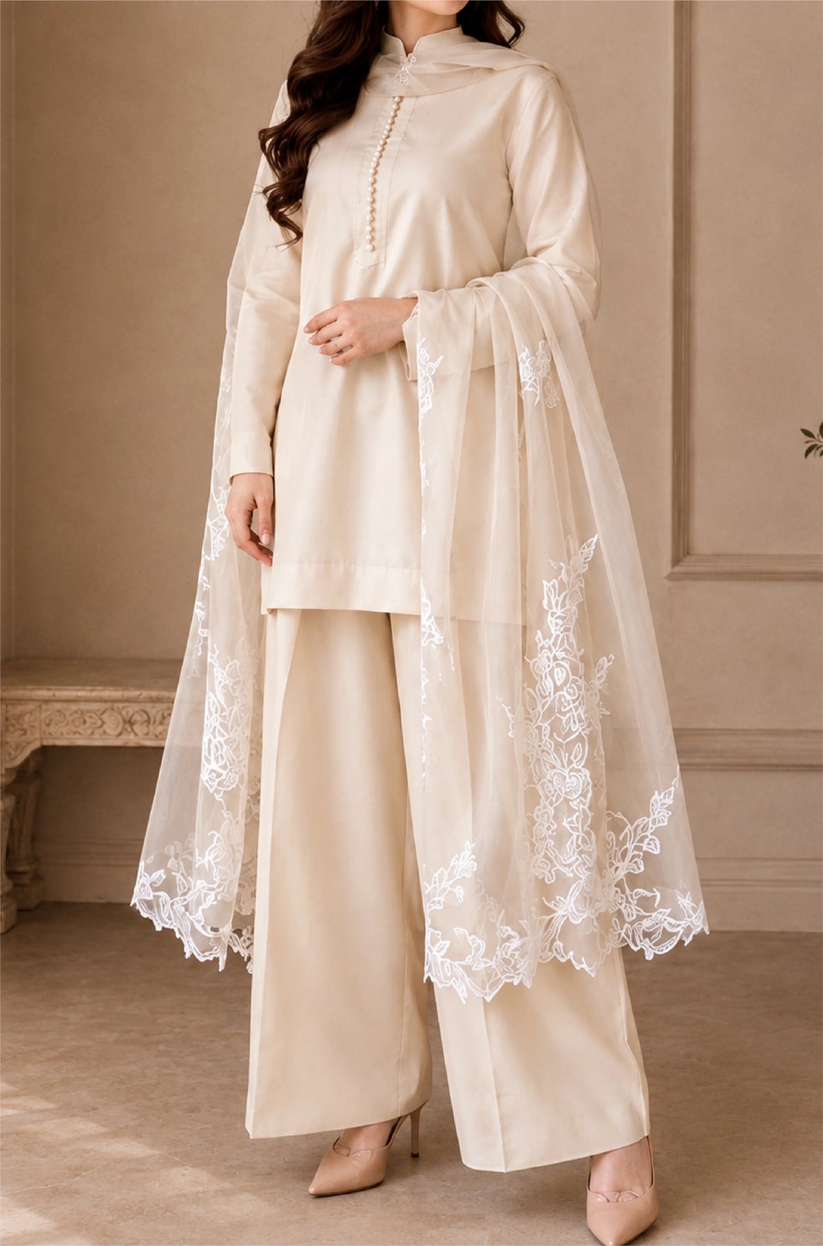 Rp1258 Embroidered 3 Piece Unstitched Lawn Suit