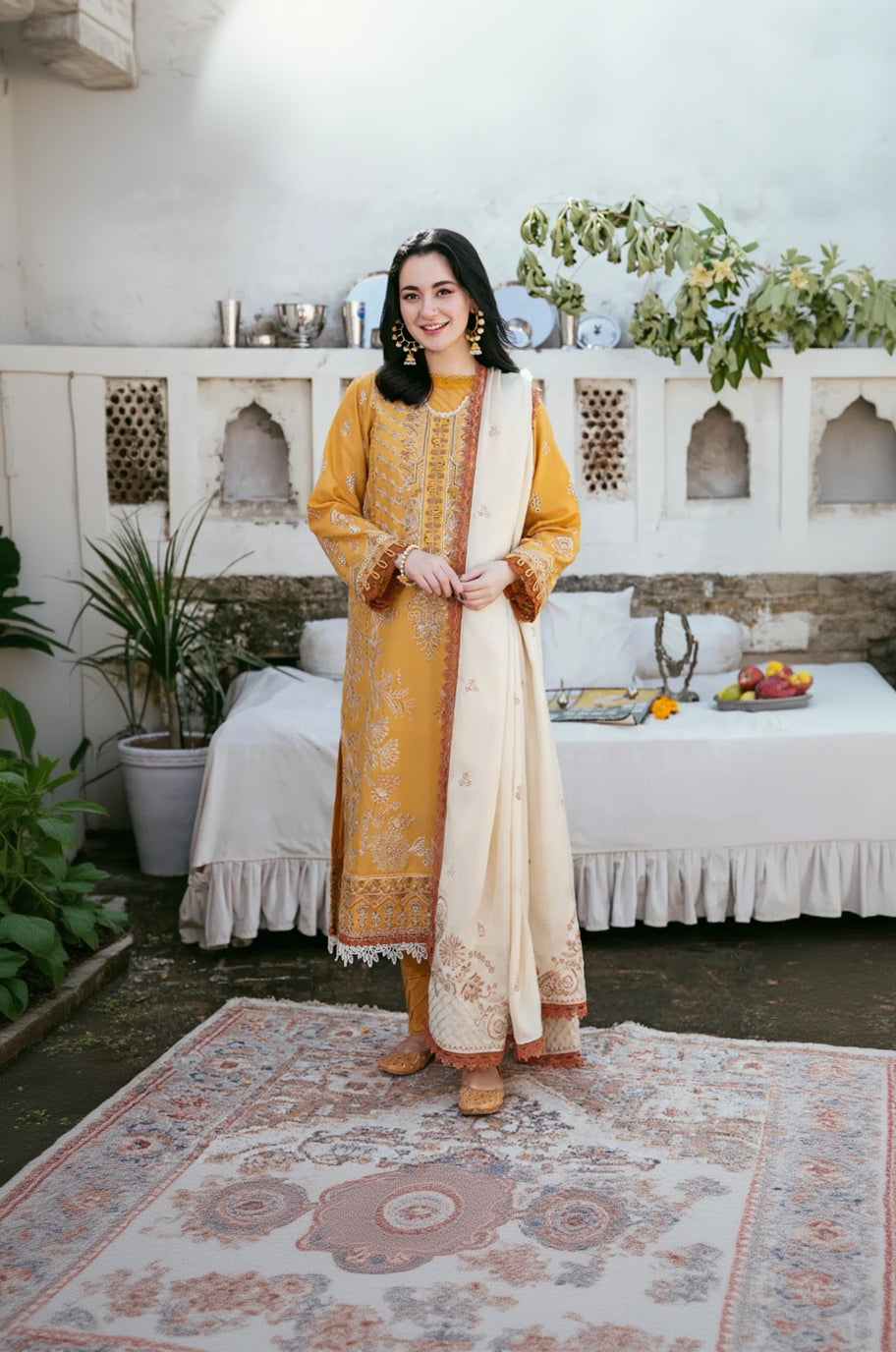 Rp3346-Florent - Winter 3PC Dhanak Embroidered Suit