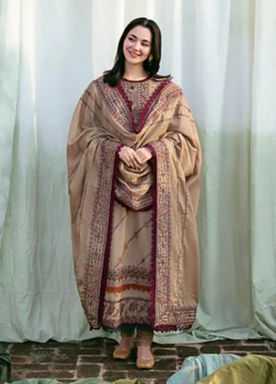 Rp3346- Florent - Winter 3PC Dhanak Embroidered Suit