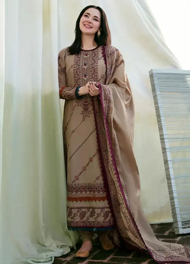 Rp3346- Florent - Winter 3PC Dhanak Embroidered Suit