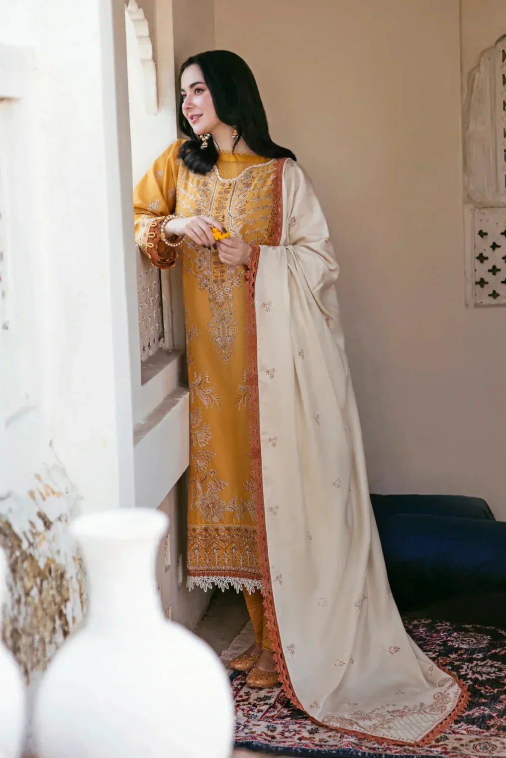 Rp3350-Florent - Winter 3PC Dhanak Embroidered Suit