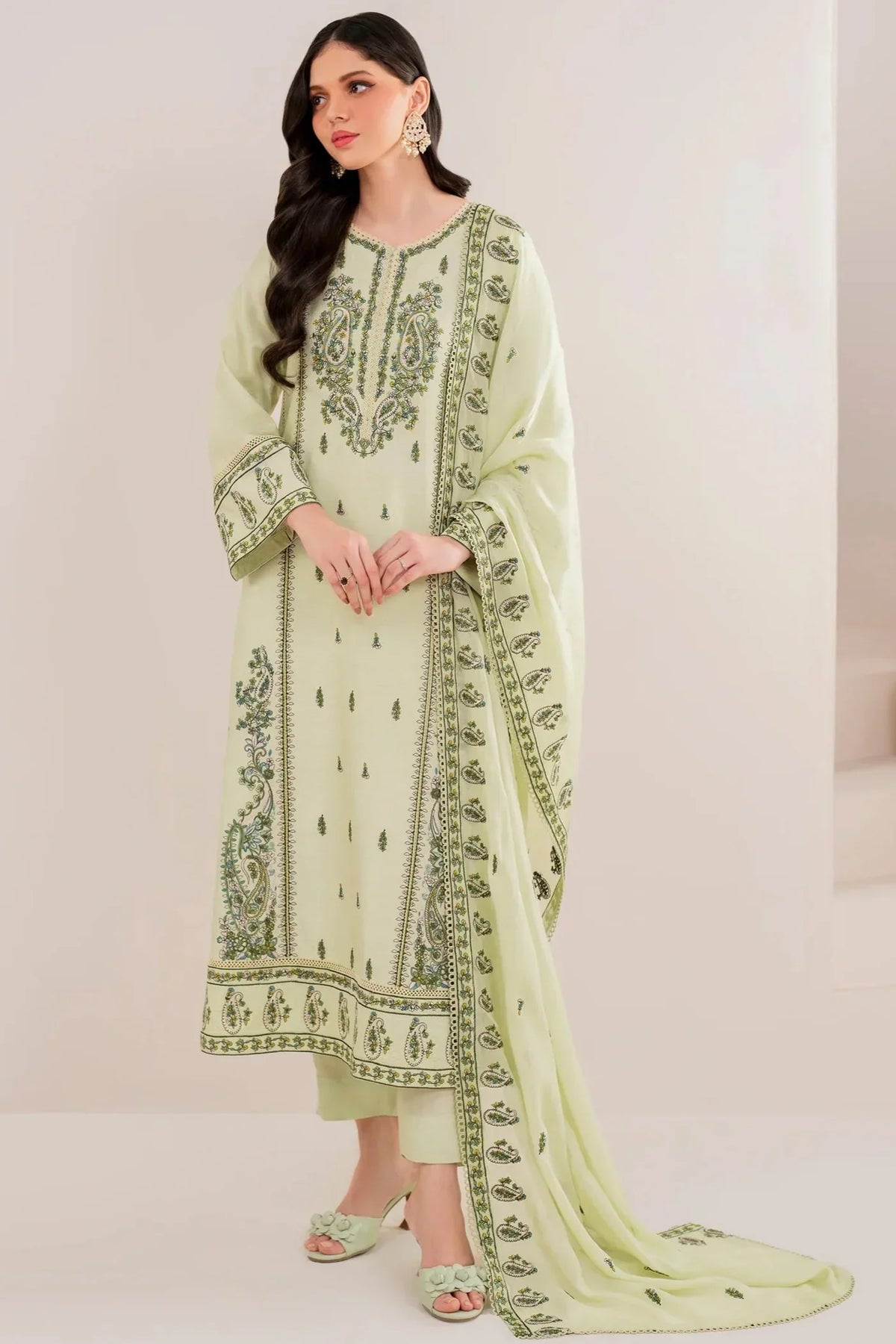 Rp3386-Florent - Winter 3PC Dhanak Embroidered Suit