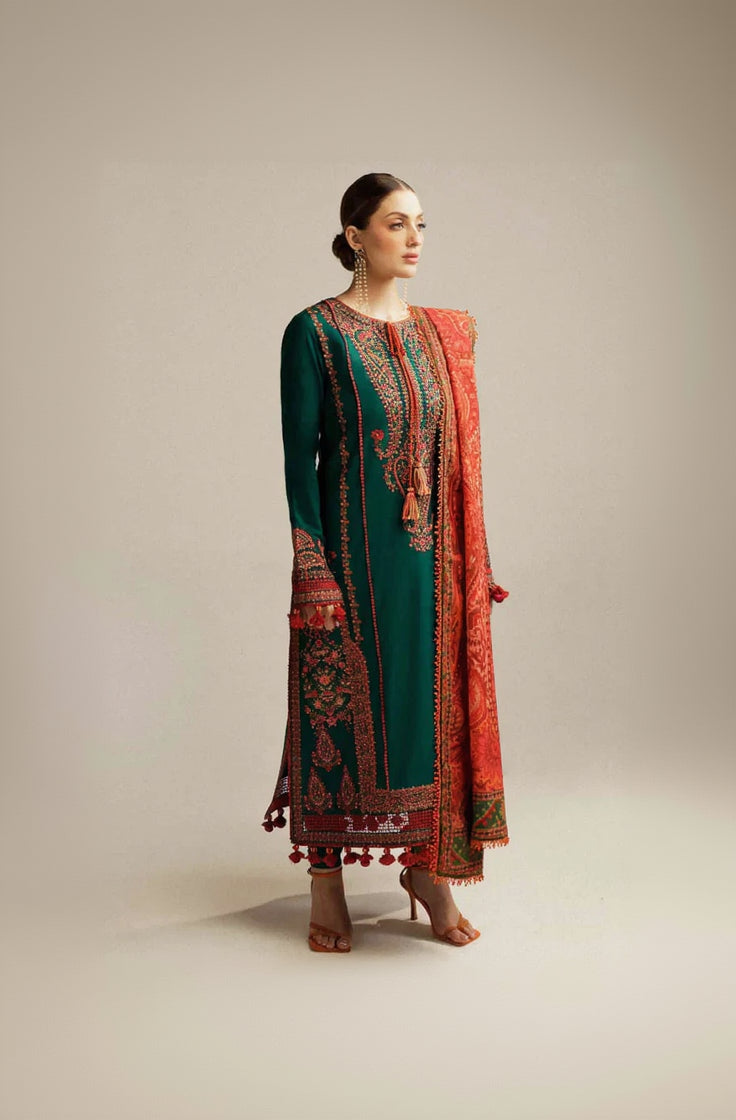 Rp3311-Hussain Rehan - Winter 3PC Dhanak Embroidered Suit