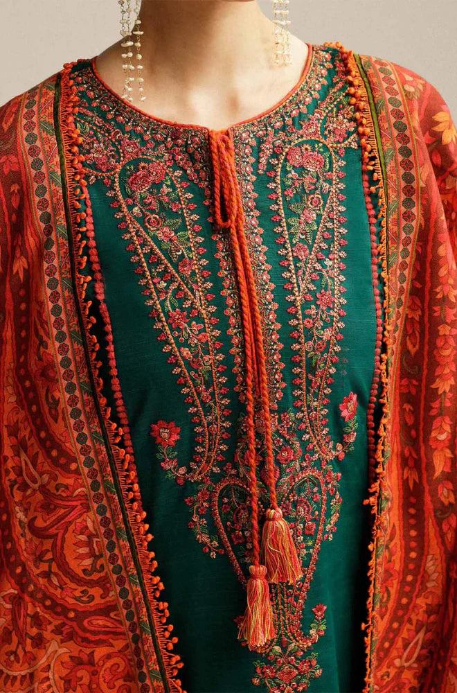 Rp3311-Hussain Rehan - Winter 3PC Dhanak Embroidered Suit