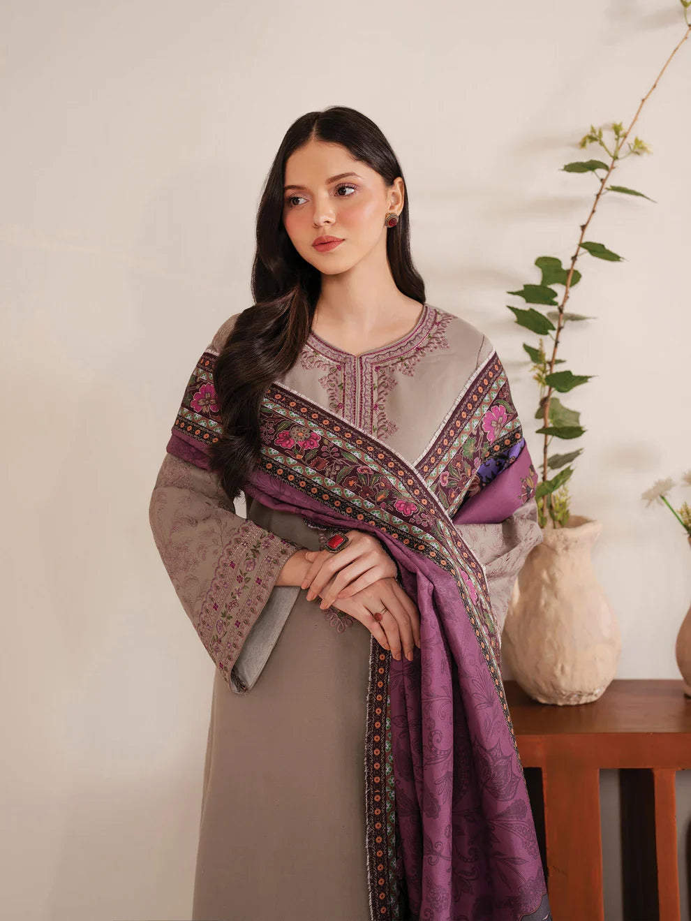 Rp3309- Jazmin - Winter 3PC Dhanak Embroidered Suit