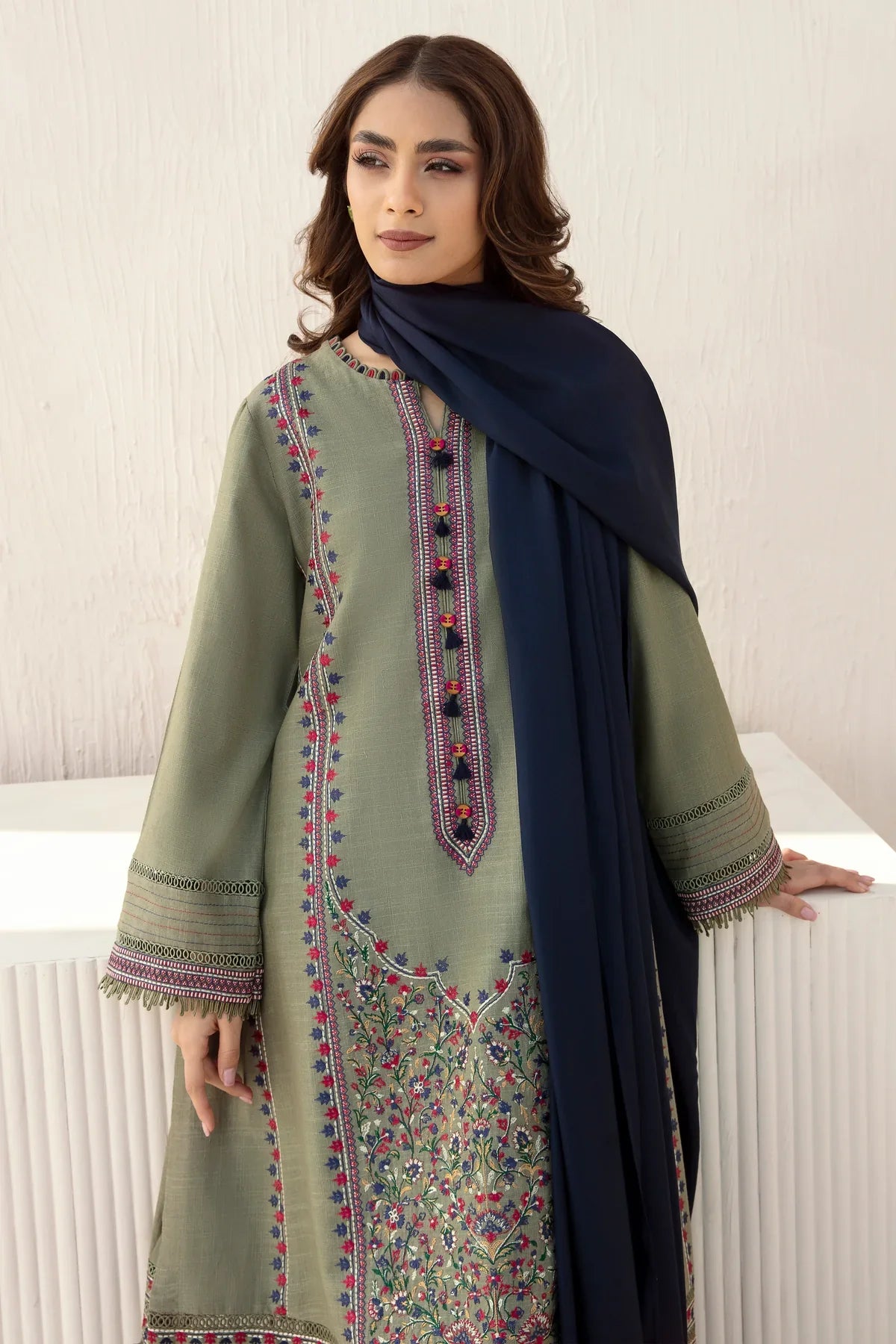 Rp550- Jazmin - khaddar 3pc Embroidered Winter Suit