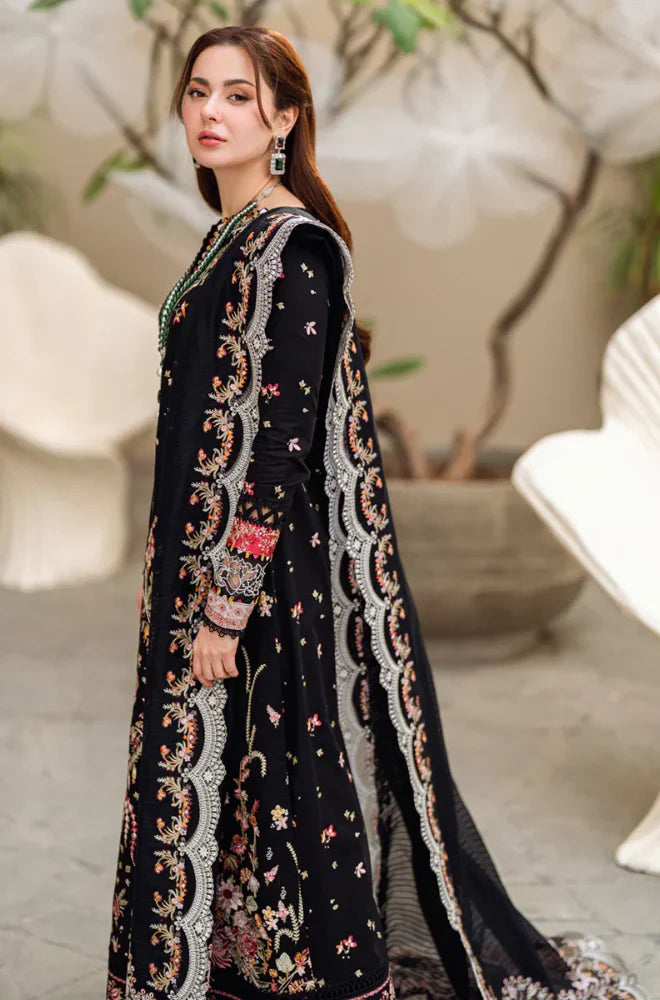 RP1033 - Qalamkar - 3PC Lawn Embroidered Suit - SA0101