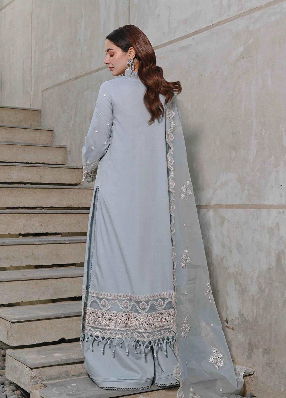 RP1037 - QALAMKAR 3PC Lawn Embroidered Suit