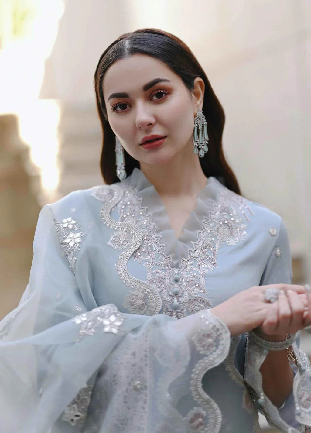 RP1037 - QALAMKAR 3PC Lawn Embroidered Suit