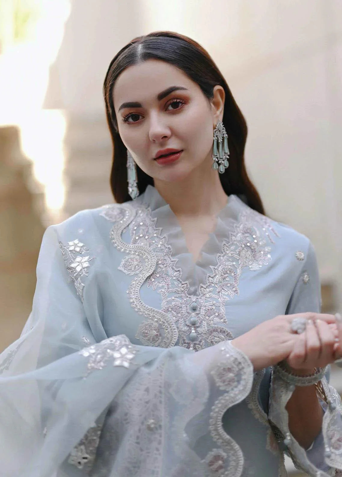 RP1037 - QALAMKAR 3PC Lawn Embroidered Suit