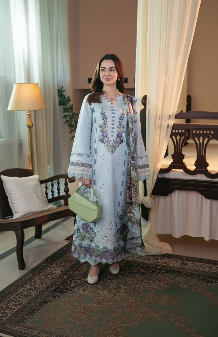 RP1040 - Qalamkar - 3PC Lawn ChickenKari Embroidered Suit