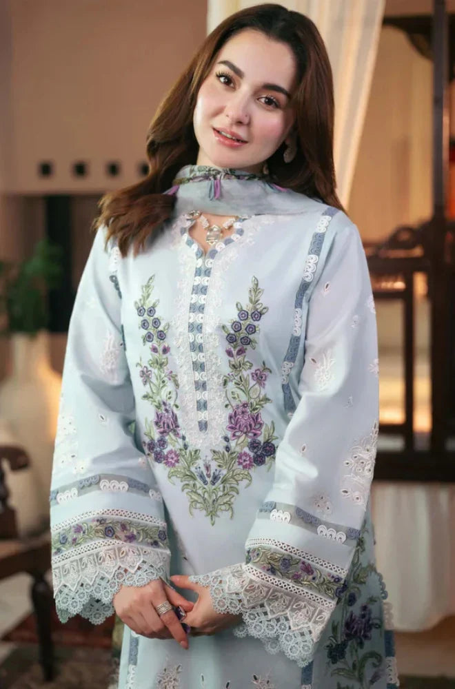 RP1040 - Qalamkar - 3PC Lawn ChickenKari Embroidered Suit
