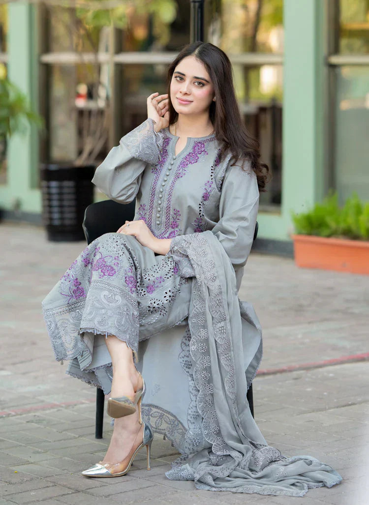 RP1047 - Mushq - 3PC Lawn ChickenKari Embroidered Suit