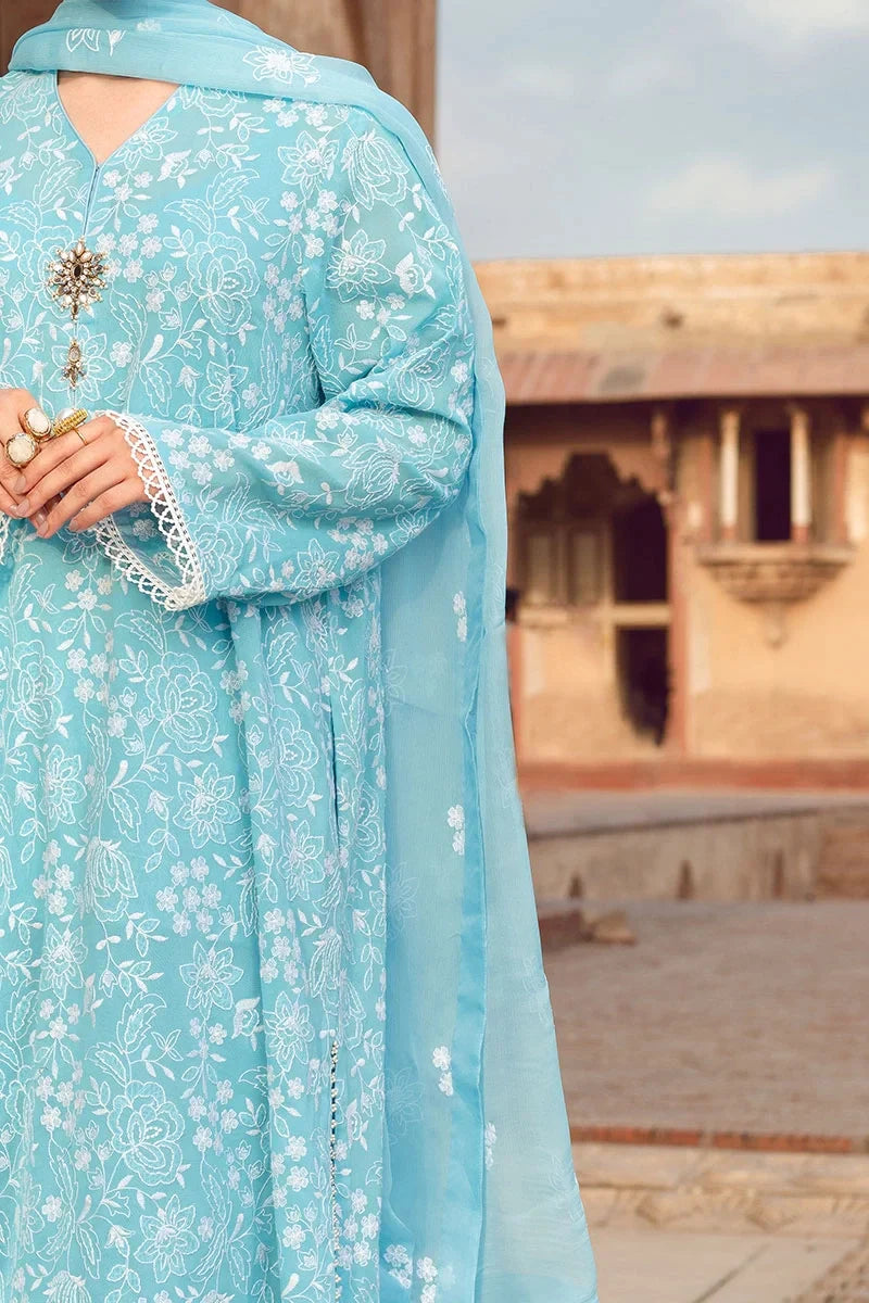 RP202-Bareeze -Embroidered 3pc lawn dress with embroidered chiffon dupatta