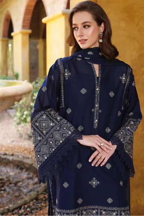 RP208-BAREEZE-EMBROIDERED 3PC LAWN DRESS WITH EMBROIDERED CHIFFON DUPATTA