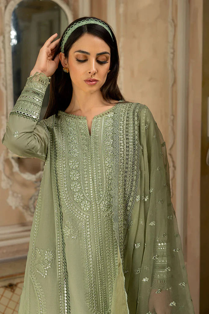 RP244-SOBIA NAZIR EMBROIDERED 3PC LAWN DRESS WITH Embroidered Organza Dopata