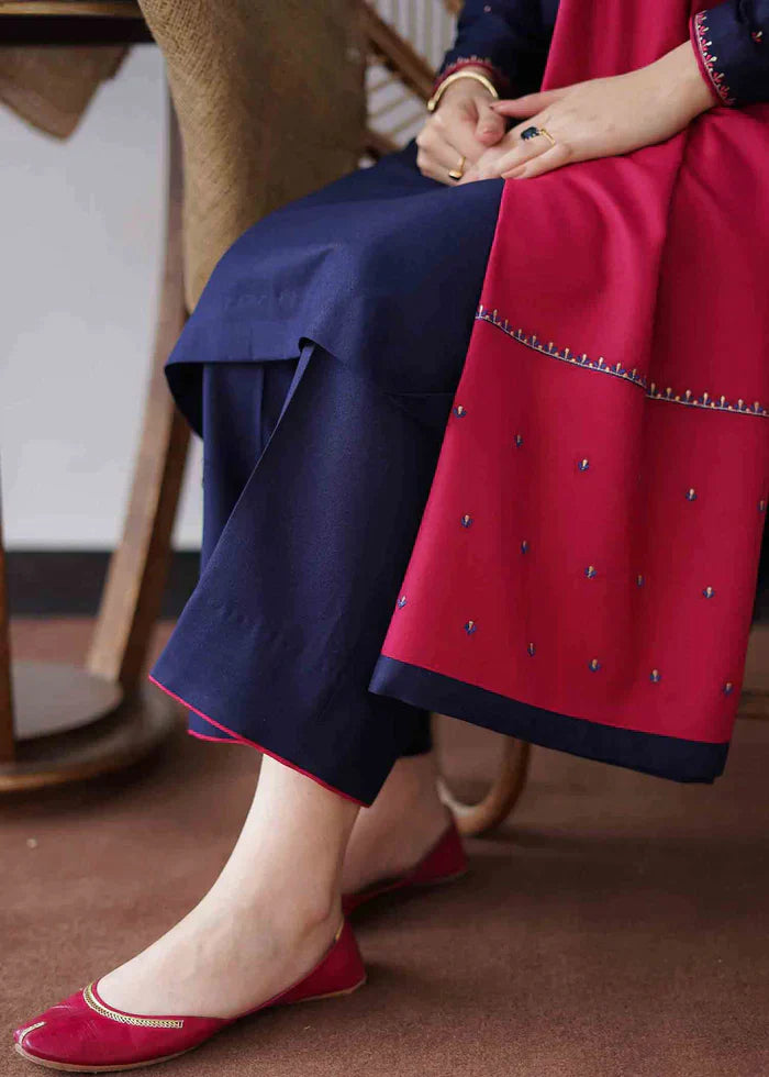 RP505-WINTER 3PC Dhanak suit with Embroidered Shawll