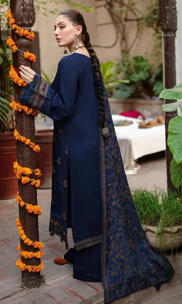 RP509-WINTER 3PC Embroidered Shirt With Heavy Embroidered Dhanak Shawl