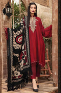 RP520-WINTER 3PC Dhannak Embroidered suit with Printed Shawll
