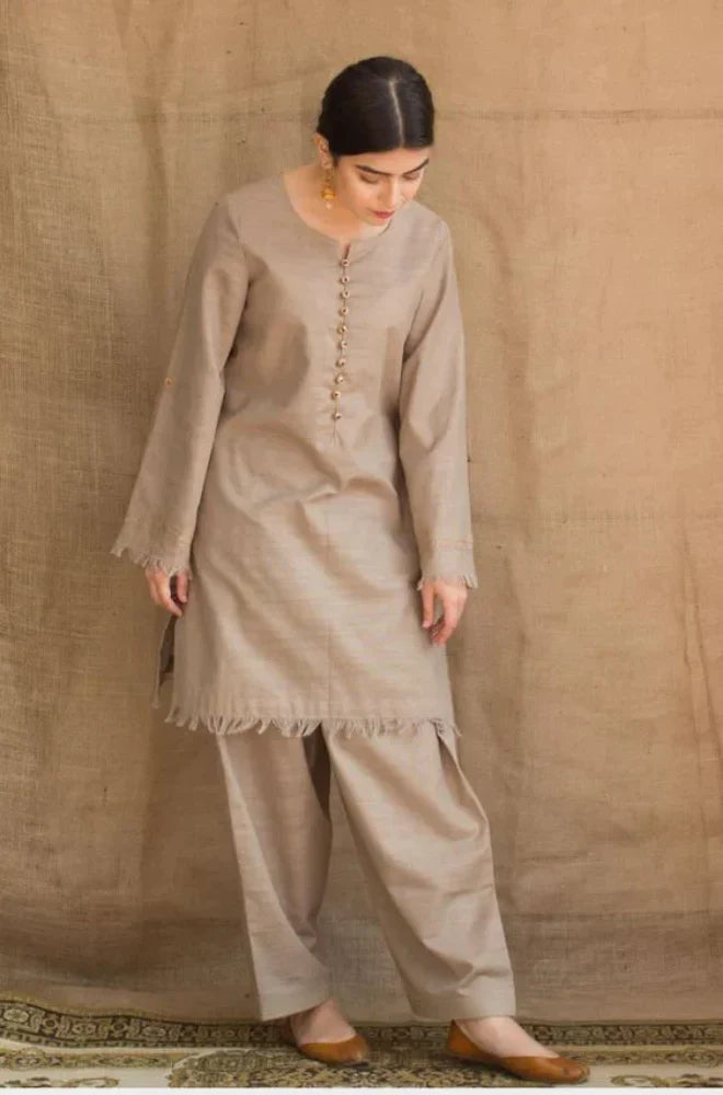 RP545-WINTER 3PC Khaddar suit with Embroidered Shawll