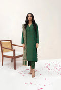 RP553-WINTER 3PC Dhannak Embroidered suit with Printed Shawll