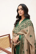 RP553-WINTER 3PC Dhannak Embroidered suit with Printed Shawll