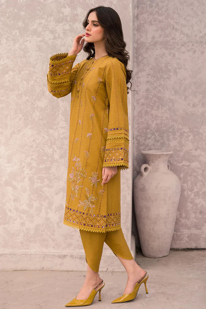 RP618-WINTER 3PC Dhannak Embroidered suit with Printed Shawll