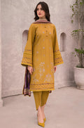RP618-WINTER 3PC Dhannak Embroidered suit with Printed Shawll