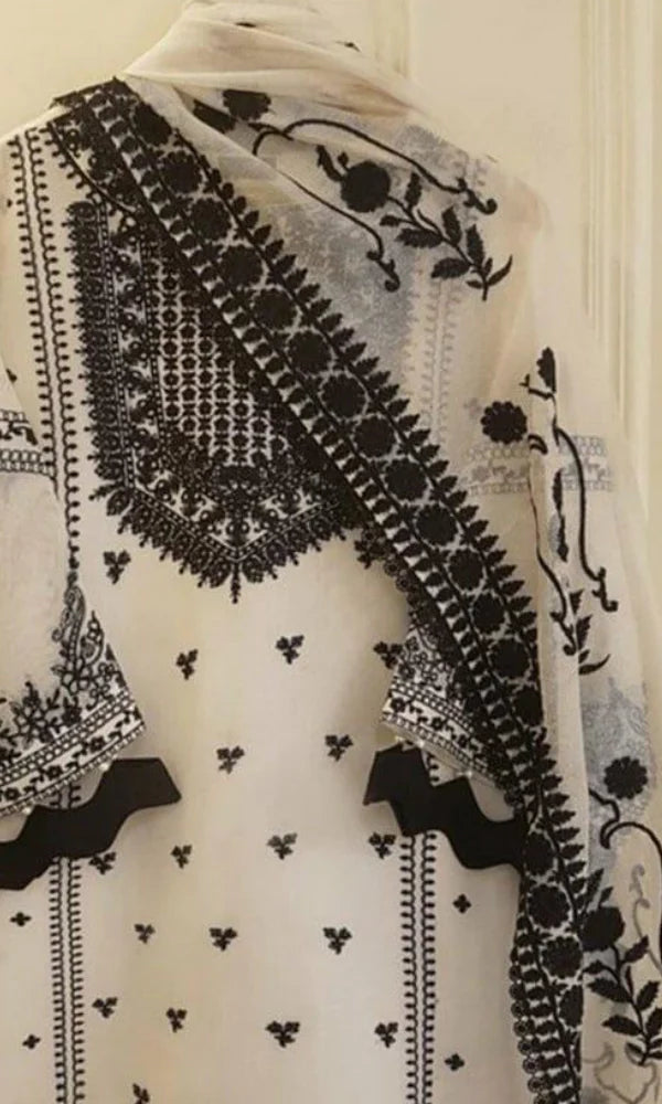 RP632-Agha Noor -Summer 3PC Lawn Heavy Embroidered Shirt With Embroidered Bamber Dupatta