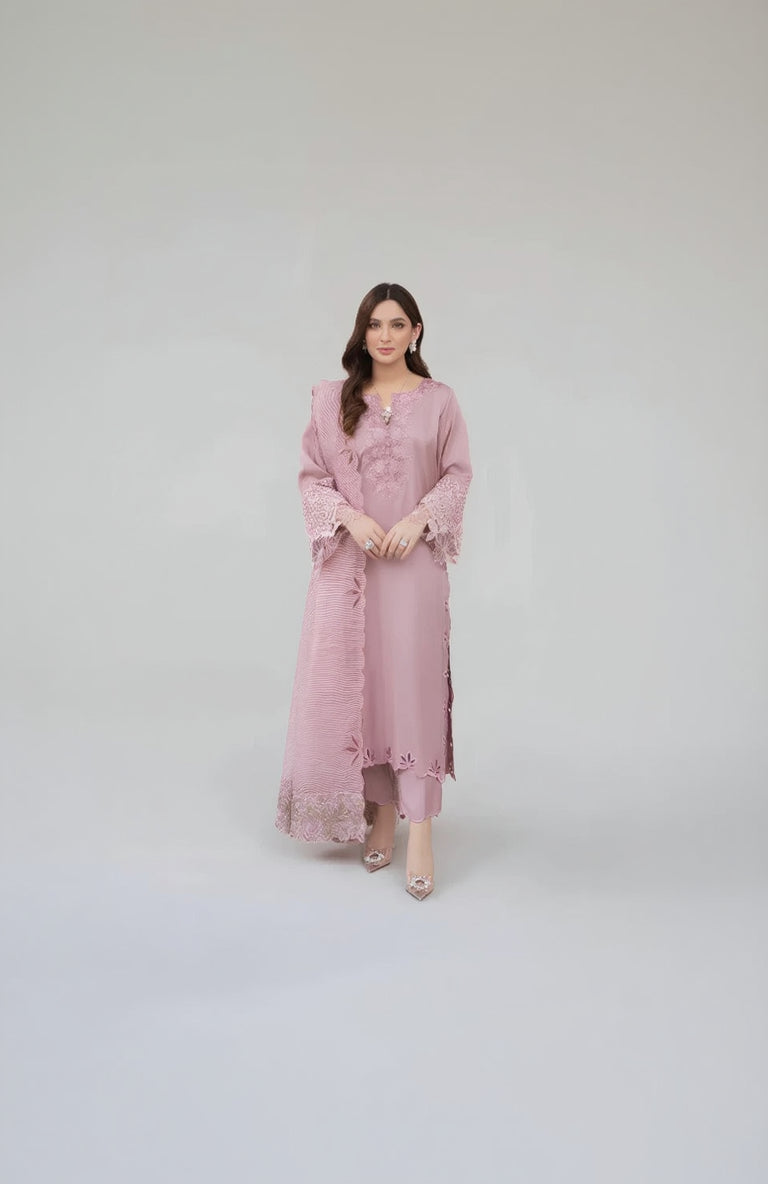 RP742-SUMMER Lawn Unstitched 3 Piece Embroidered Dress with Embroidered Organza Duppatta