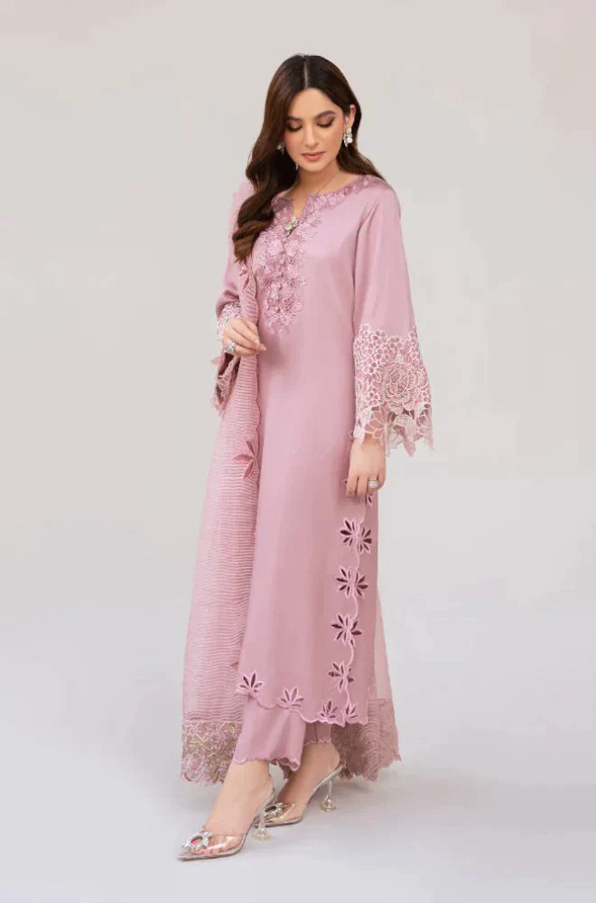 RP742-SUMMER Lawn Unstitched 3 Piece Embroidered Dress with Embroidered Organza Duppatta