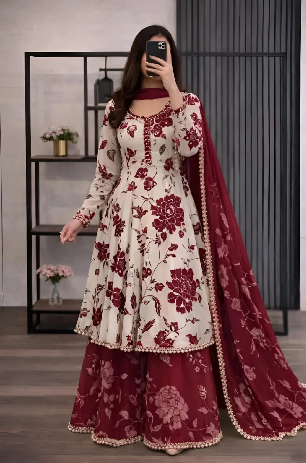 RP1227 RANGRAIZ - 3 piece Lawn frock style Printed suit