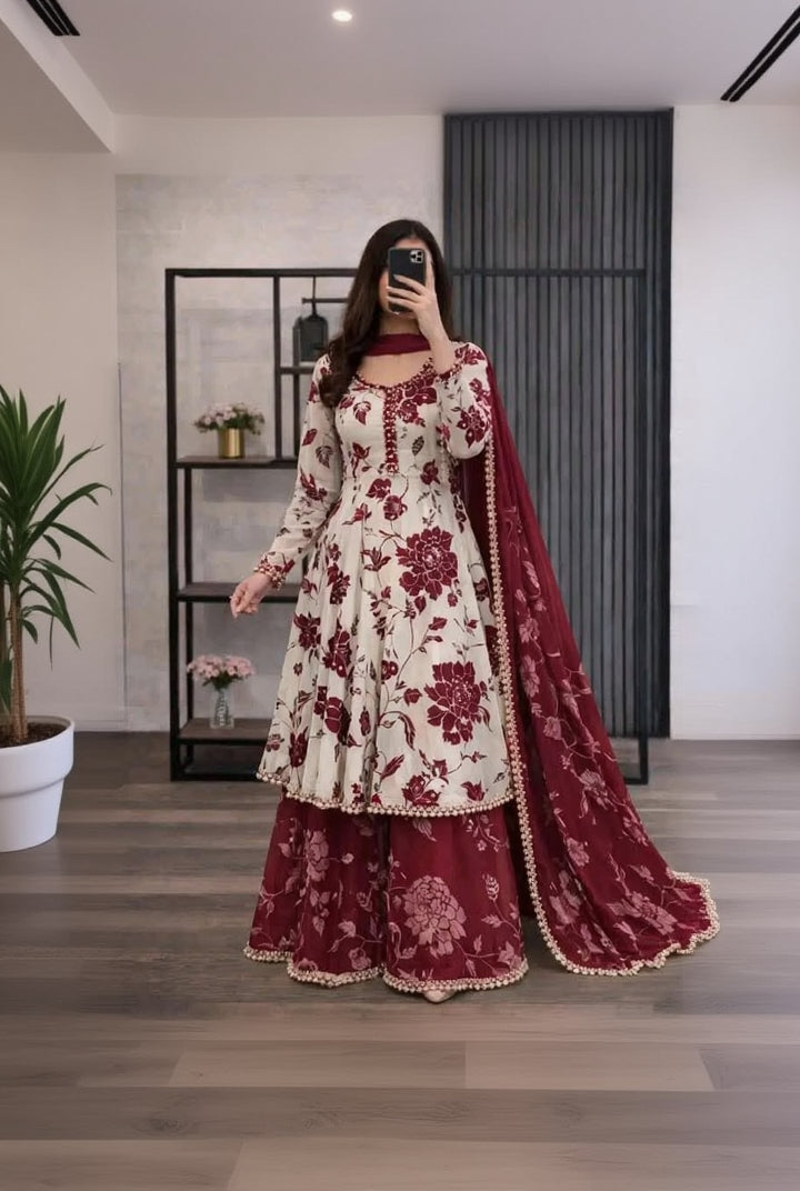 RP1227 RANGRAIZ - 3 piece Lawn frock style Printed suit