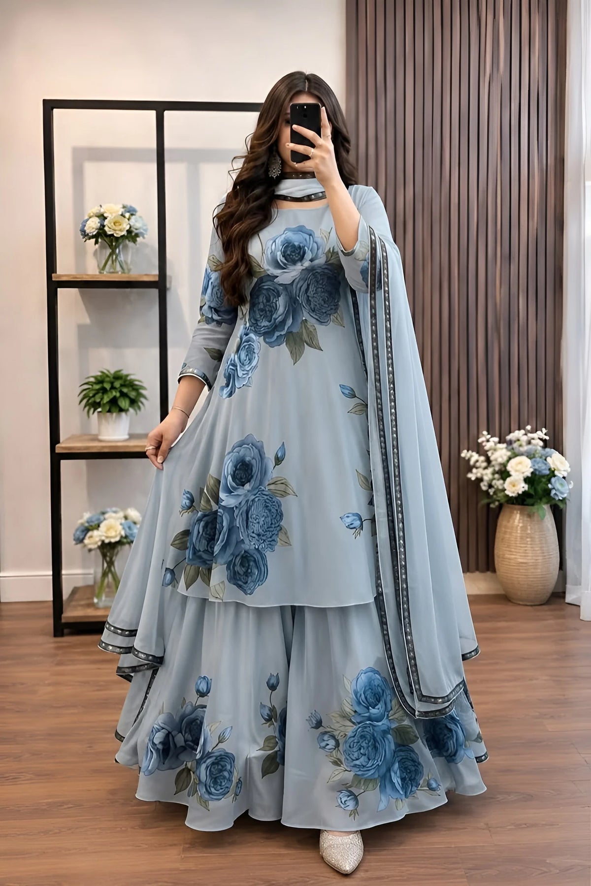 RP1229 RANGRAIZ- 3 piece Lawn frock style Printed suit